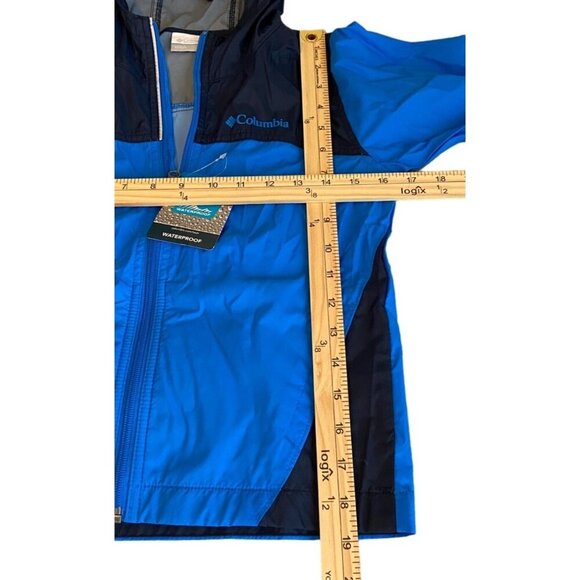 Columbia Kids Waterproof Hooded Jacket XS 6/7 Blue & Black Nylon Polyester - Picture 5 of 5